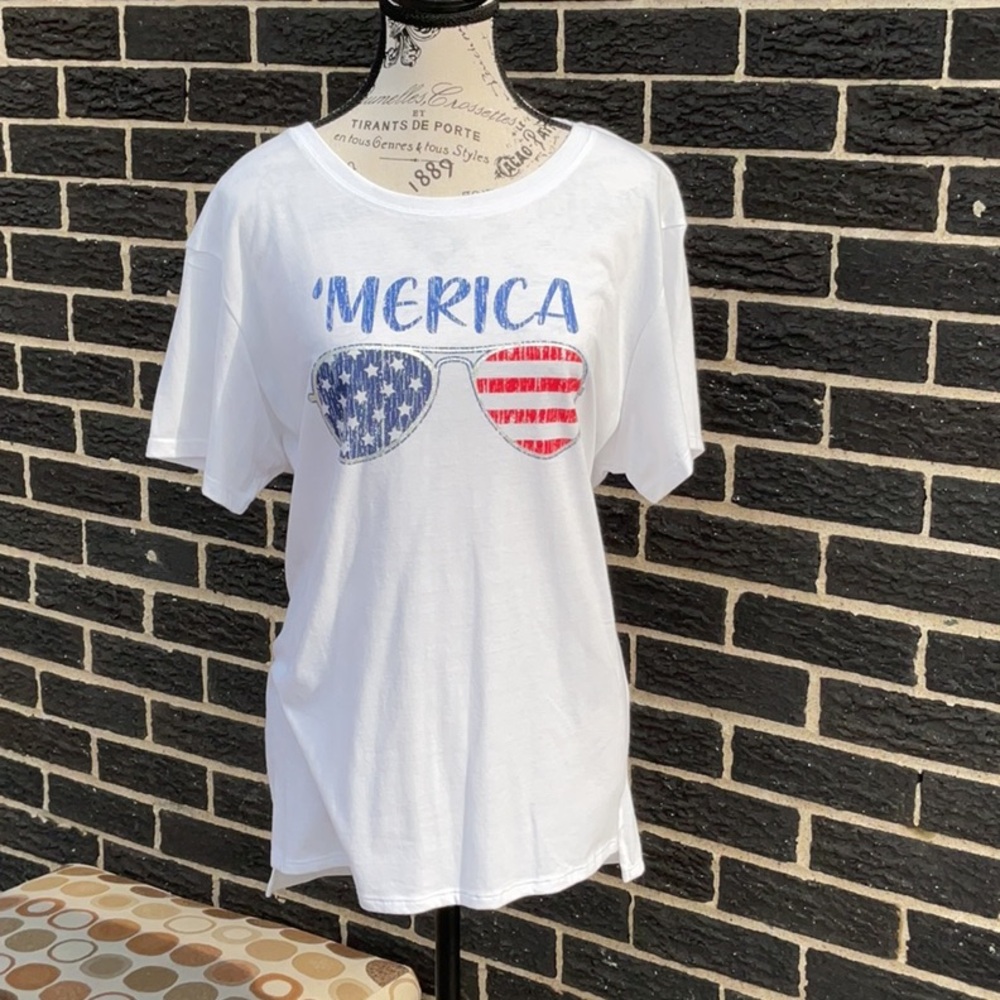 State of Mind White T-Shirt ‘Merica, Size. XL